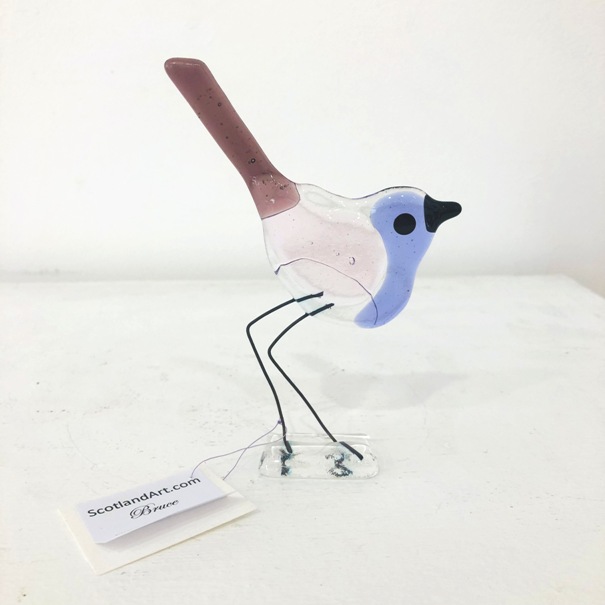 ''Bruce' - Fused Glass Bird' by artist Moira Buchanan